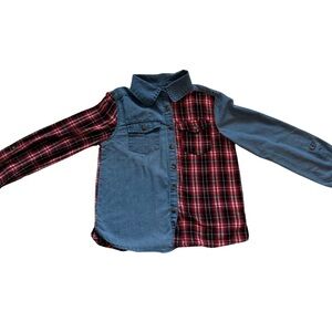 Kids Plaid and Denim Shirt